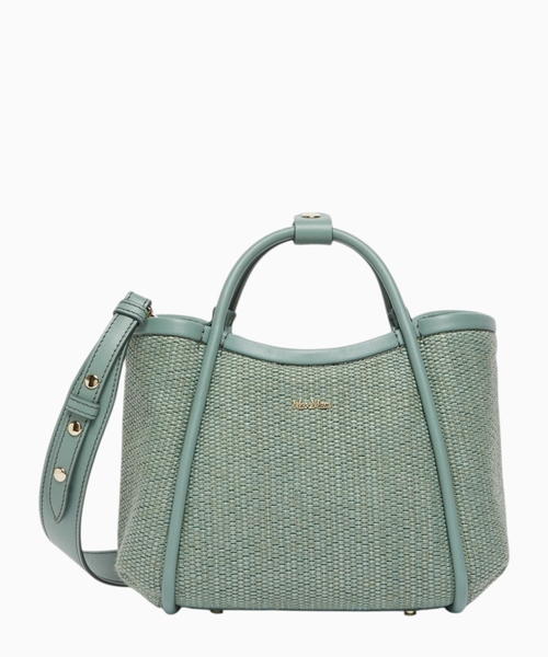 Extra-small raffia-look basketweave marine bag