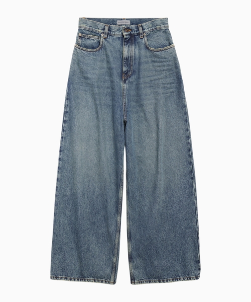 Bol biçimli denim şalvar