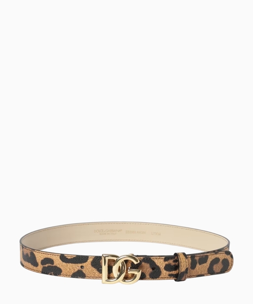 Leopard-print belt with DG logo