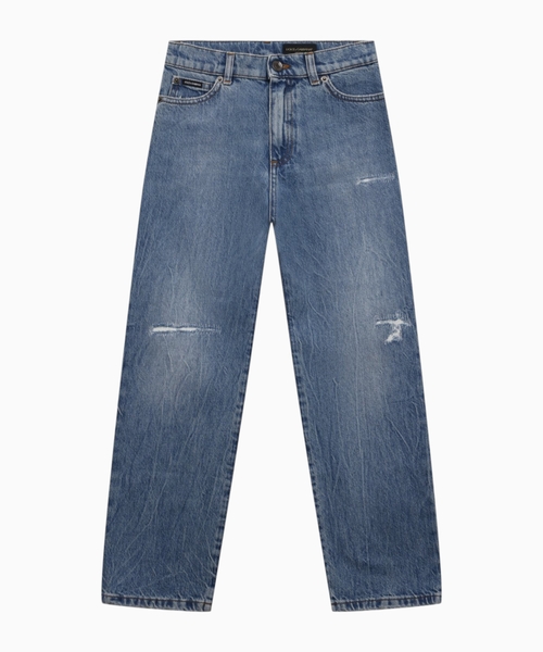 Loqolu denim şalvar
