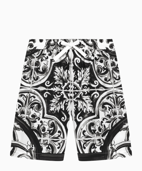 Majolica-print cotton poplin bermuda shorts