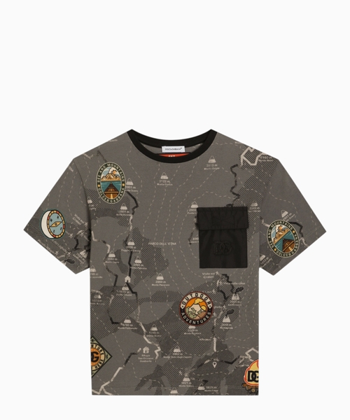 Jersey T-shirt with map print