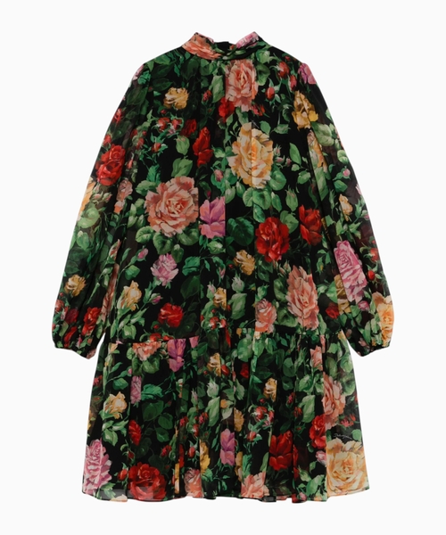 Rose-print dress