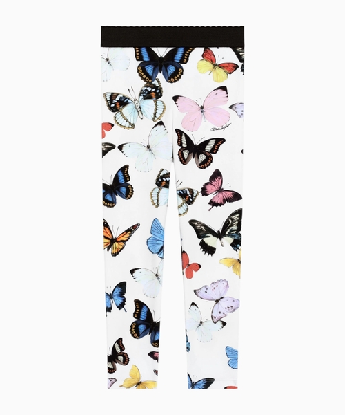 Interlock leggings with butterfly print