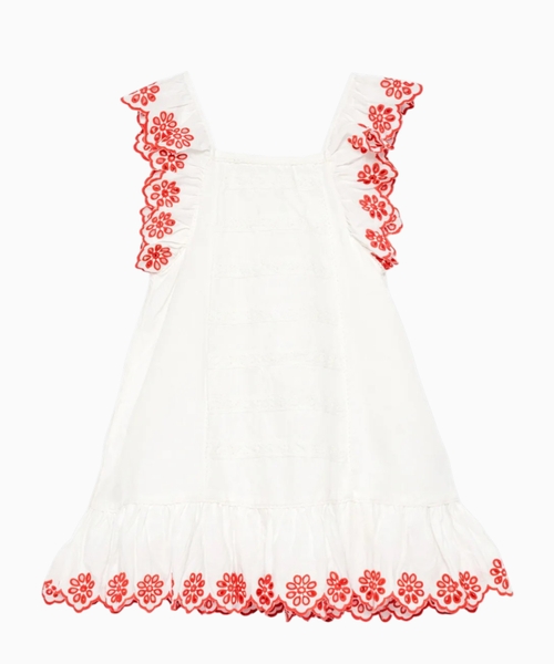 Dress with floral decorations