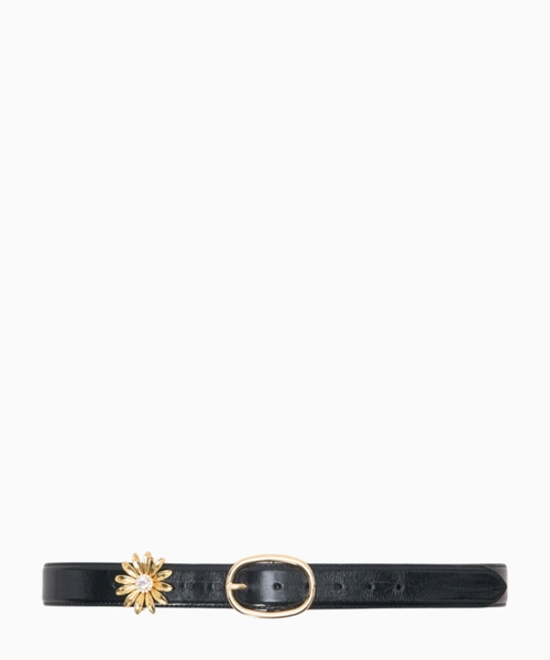 Leather belt with removable jewel