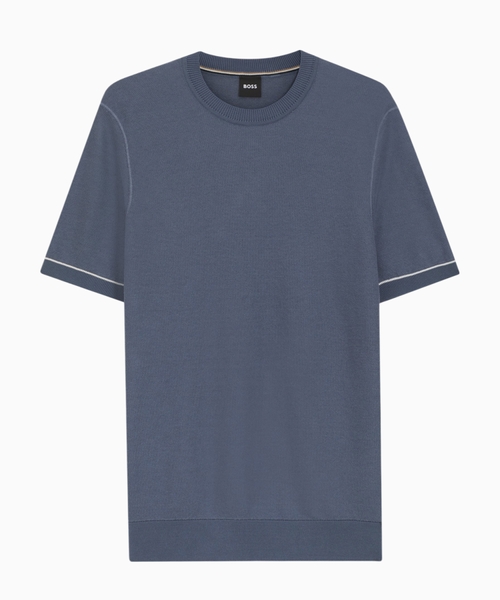 Cotton-blend jumper with horizontal stripe