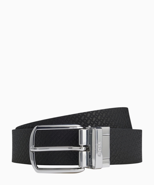 Reversible belt in leather