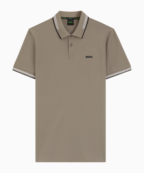 Stretch-cotton slim-fit polo shirt with branding and stripes