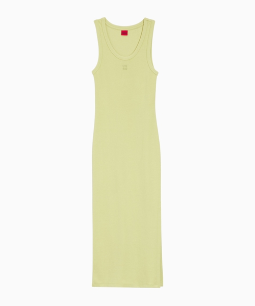 Cotton-blend jersey midi dress with stacked logo