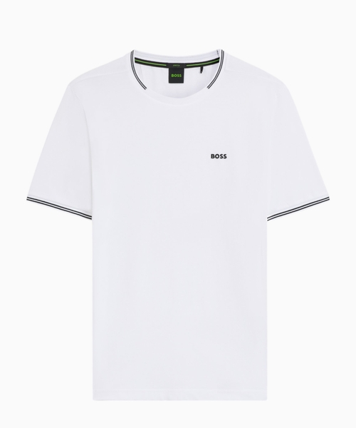 Zolaq detallı və loqolu elastik pambıq T-shirt