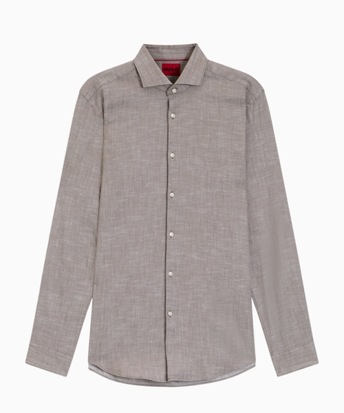Slim-fit shirt in cotton and linen