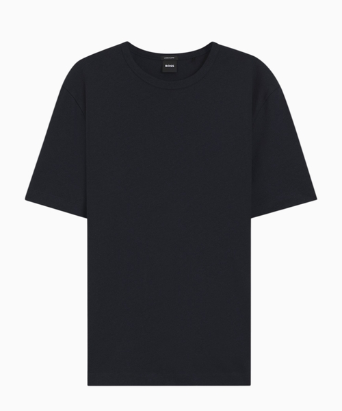 Düz biçimli pambıq və kətan T-shirt