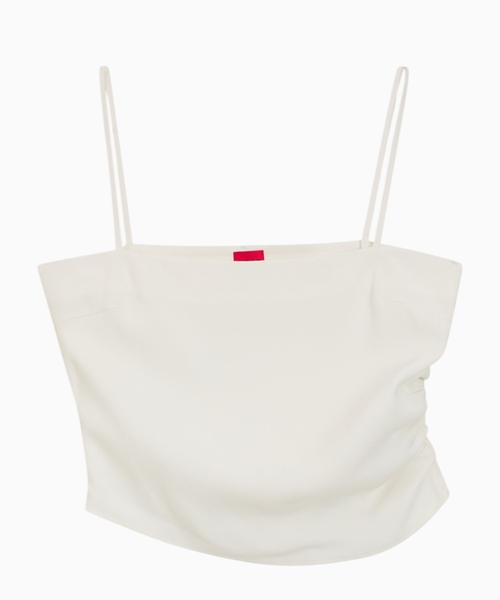 Gathered bandeau top with straps