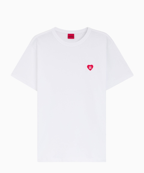Cotton-jersey T-shirt with heart logo