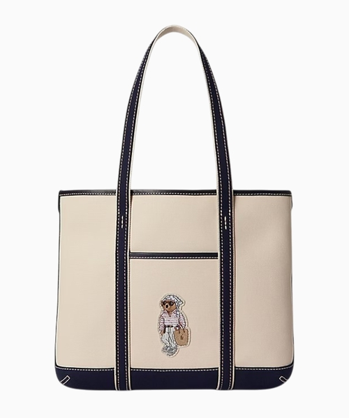 Polo Bear canvas small shopper tote
