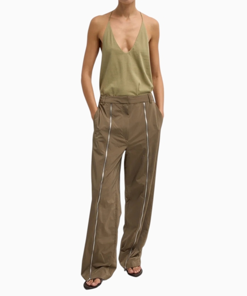 Nylon zipper trousers