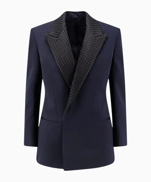 Wool blazer with Intrecciato detail
