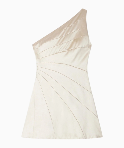Mini cutaway satin-effect dress