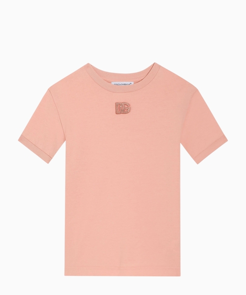 Jersey T-shirt with DG patch and rhinestones
