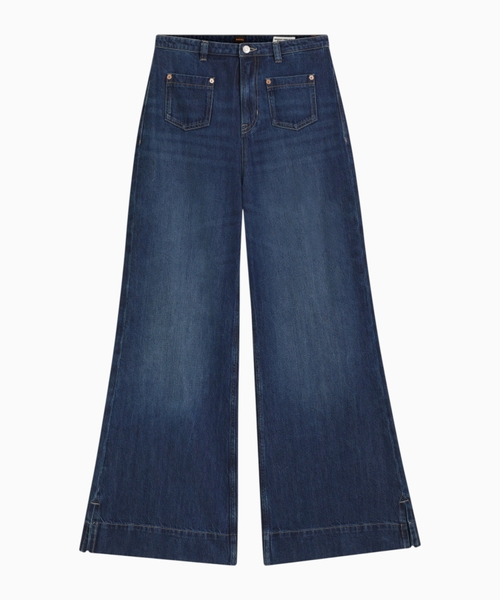 Klyoş biçimli denim şalvar