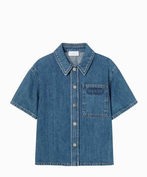 Logo denim shirt