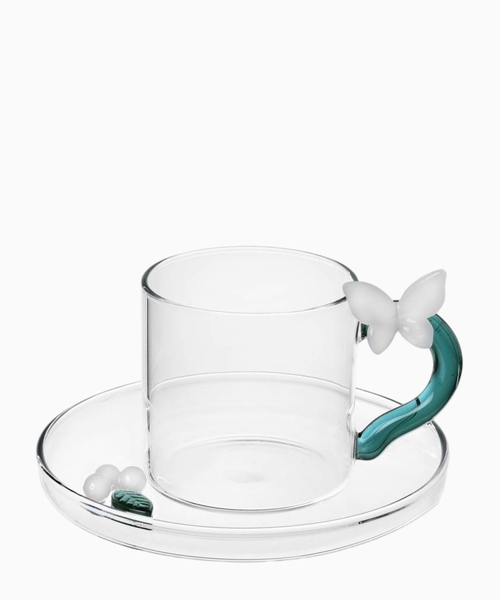 Cup with saucer butterfly