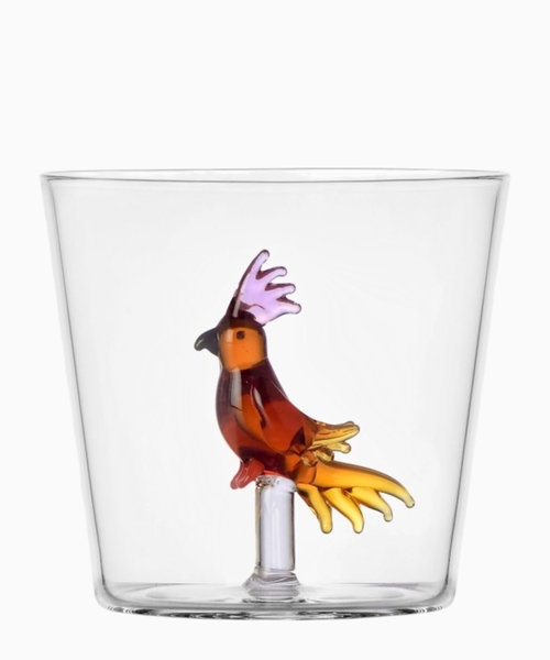 Tropical bird glass