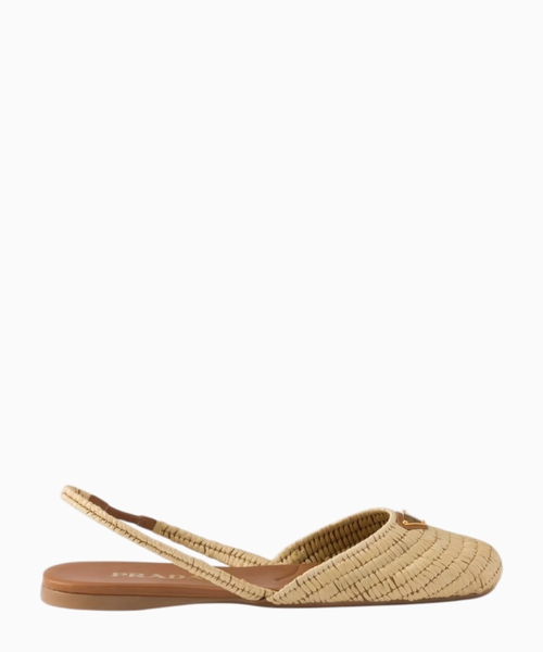Crochet slingback ballerinas