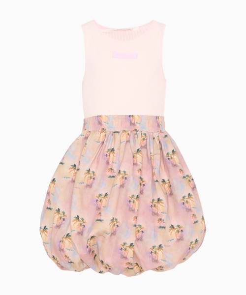 Dress with palm print