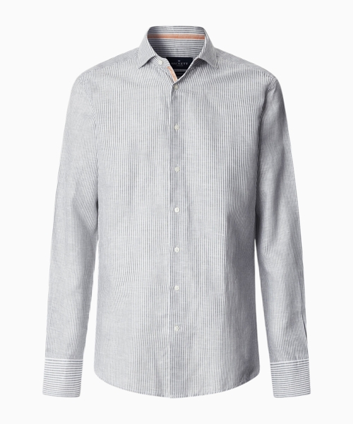 Tailored fit cotton-linen selvedge shirt