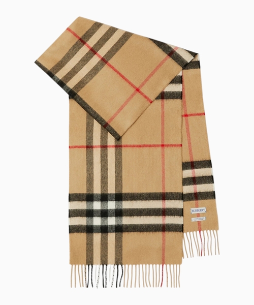Check cashmere scarf