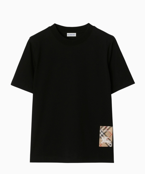 Check Label cotton T-shirt