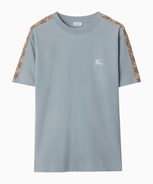 Damalı pambıq T-shirt