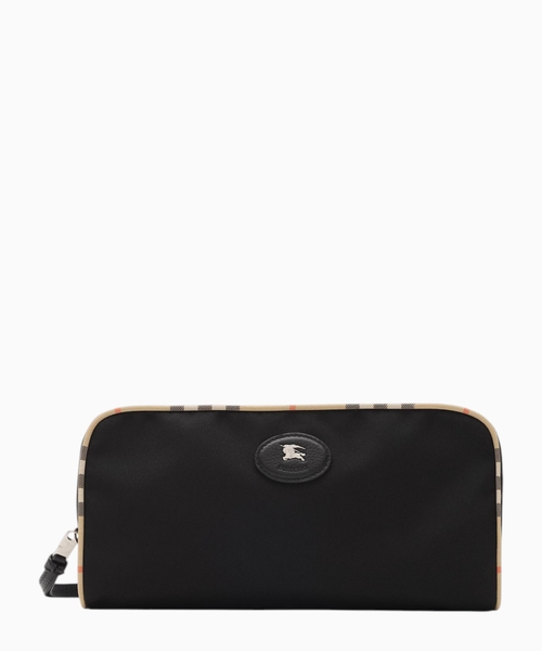 Large check trim travel pouch