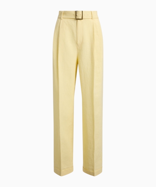 Belted linen Bacall pants