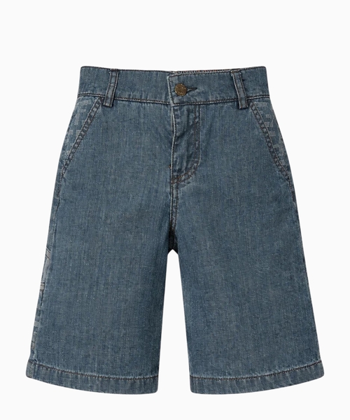 Denim shorts with logo