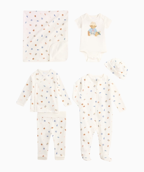 Pambıq Polo Bear printli 6-lı dəst