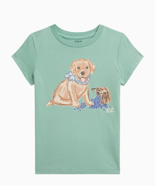 Dog-print cotton jersey T-shirt
