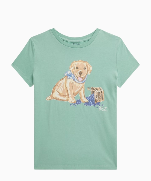 Dog-print cotton jersey T-shirt