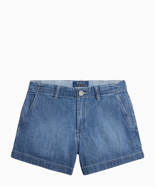 Indigo cotton denim shorts
