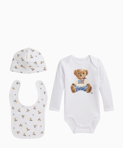 Polo Bear cotton 3-piece gift set