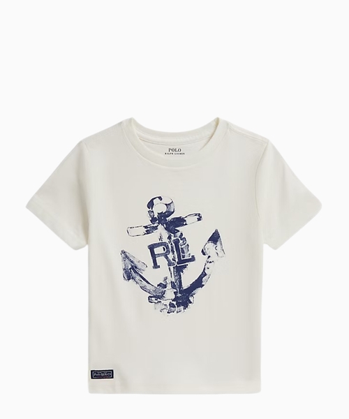 Anchor-print cotton jersey tee