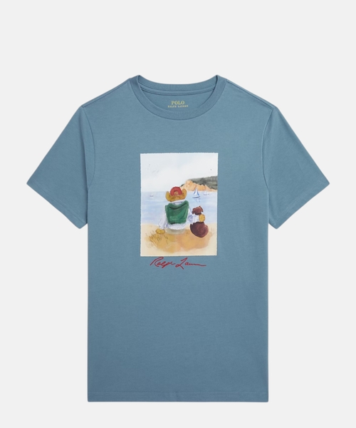 Хлопковая трикотажная футболка Polo Bear