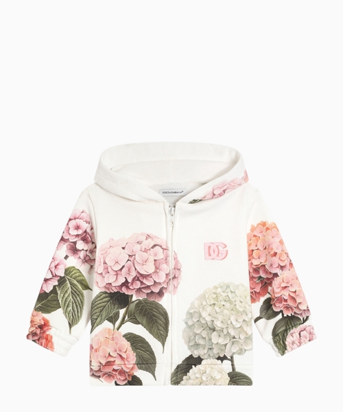 Hoodie with hydrangea print