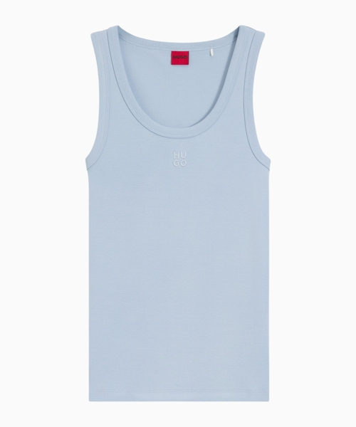 Cotton-blend tank top with stacked-logo embroidery