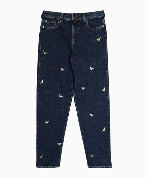 Loqolu denim şalvar
