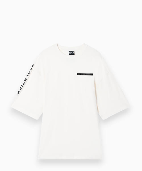 Elastik pambıq qarışımlı T-shirt