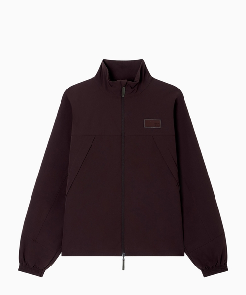 Stretch technical-fabric jacket with zip
