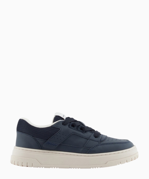 Leather sneakers with mesh details
